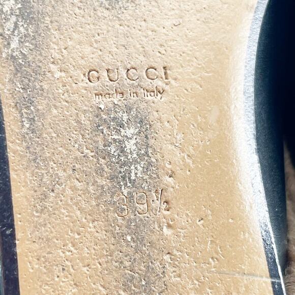 Gucci Black Leather Princetown Fur Wool Lined Horsebit Mule Slipper EU 39.5 - Picture 12 of 12